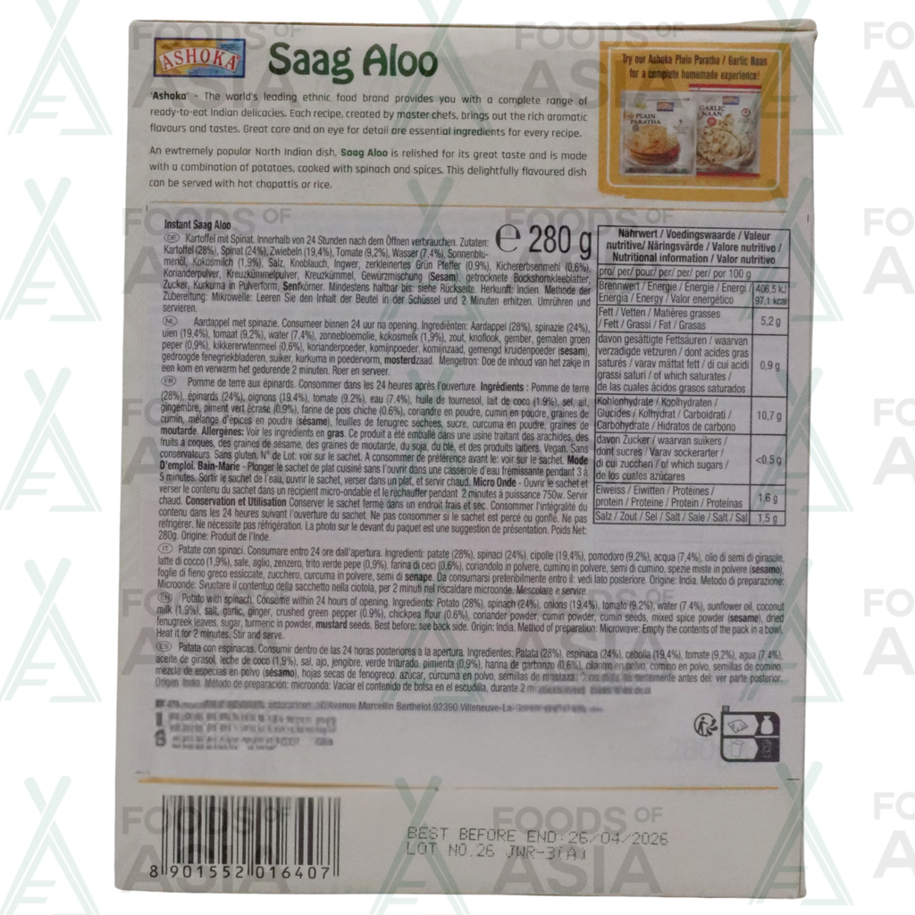 Ashoka Saag Aloo 280g