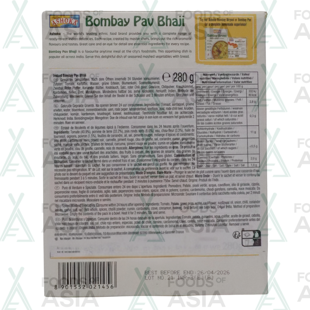 Ashoka Bombay Pav Bhaji 280g