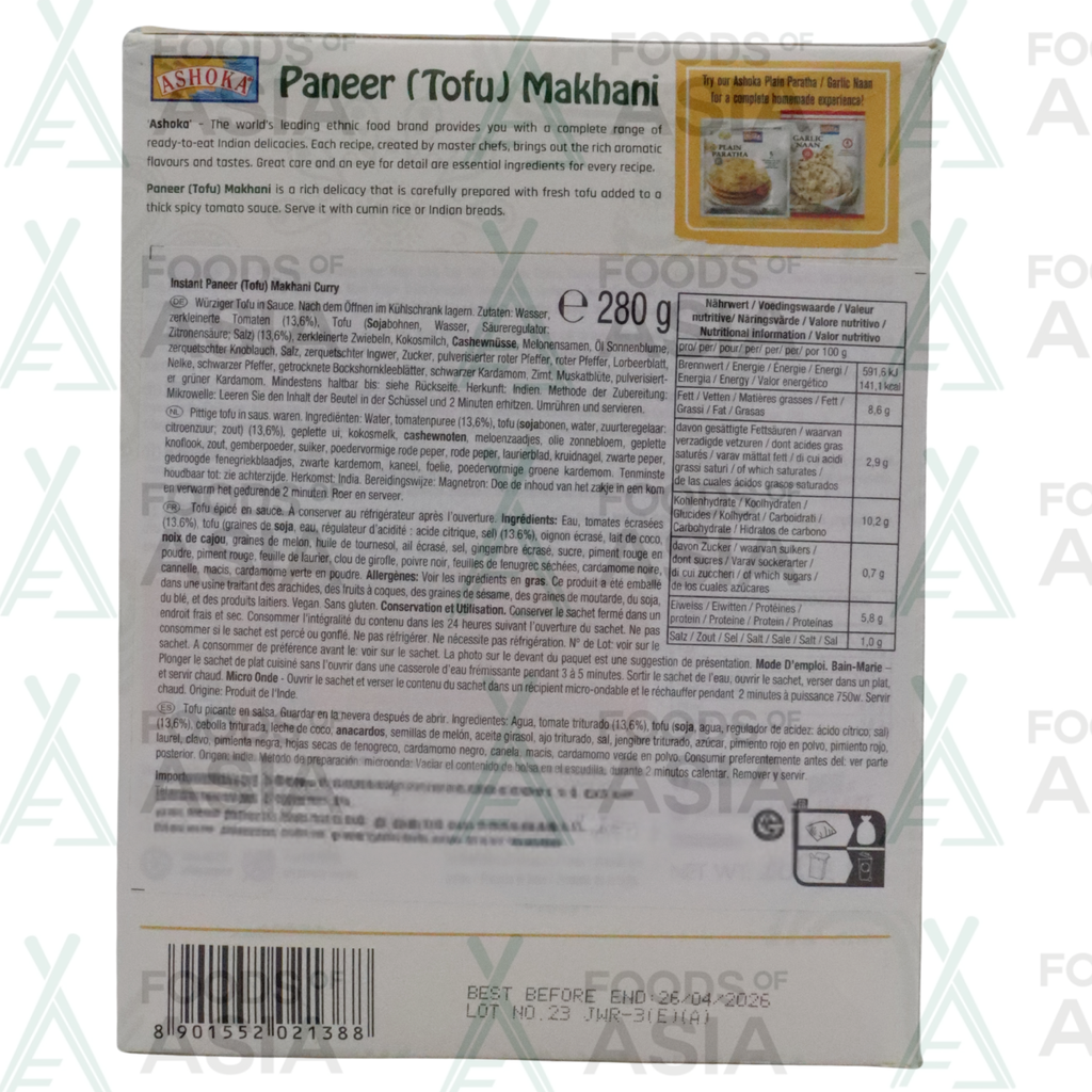 Ashoka Paneer Tofu Makhani 280g