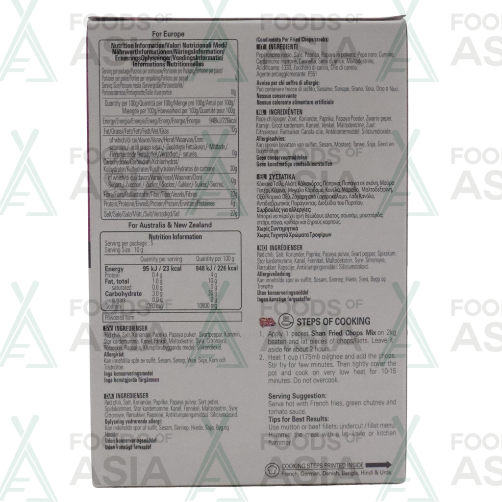 Shan Fried Chops/Steaks 50g