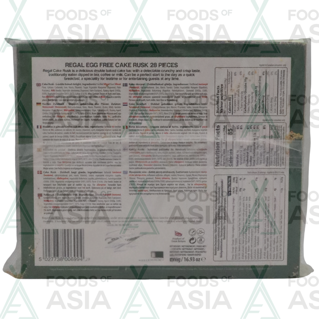 REGAL CAKE RUSK EGG FREE 28PCS