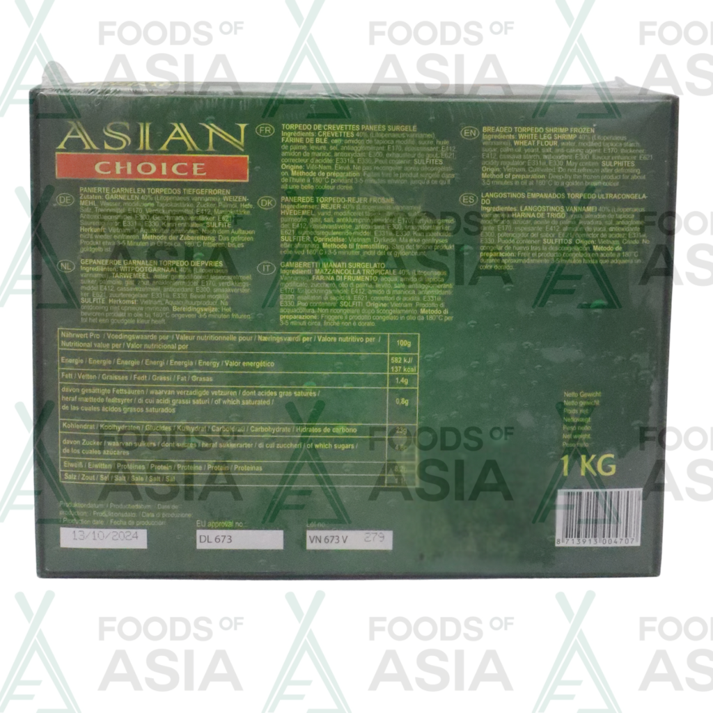 ASIAN CHOICE Torpedo Shrimp 1kg