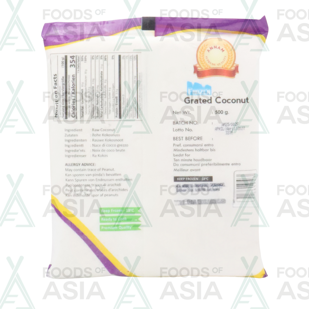 Annam Frozen Grated Coconut 500g