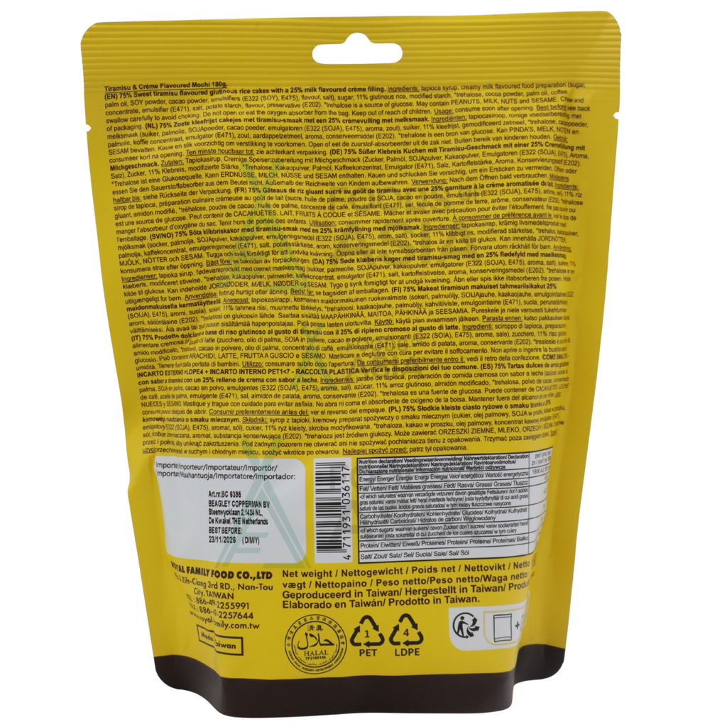 Royal Family Mochi Tiramisu & Creme 180g