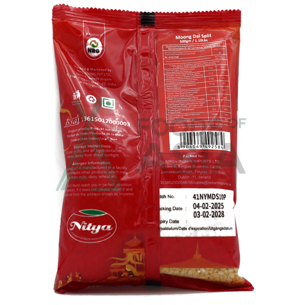 NITYA MOONG DAL SPLIT YELLOW - 500G