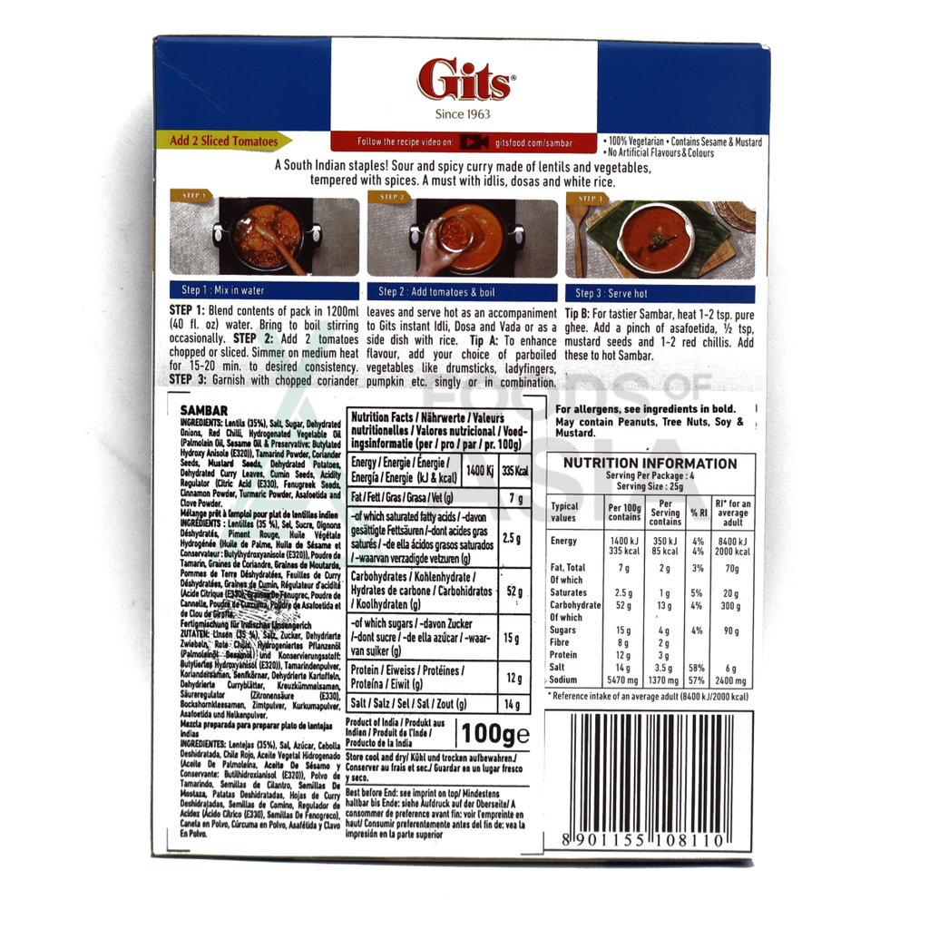 Gits Sambar Mix 100g
