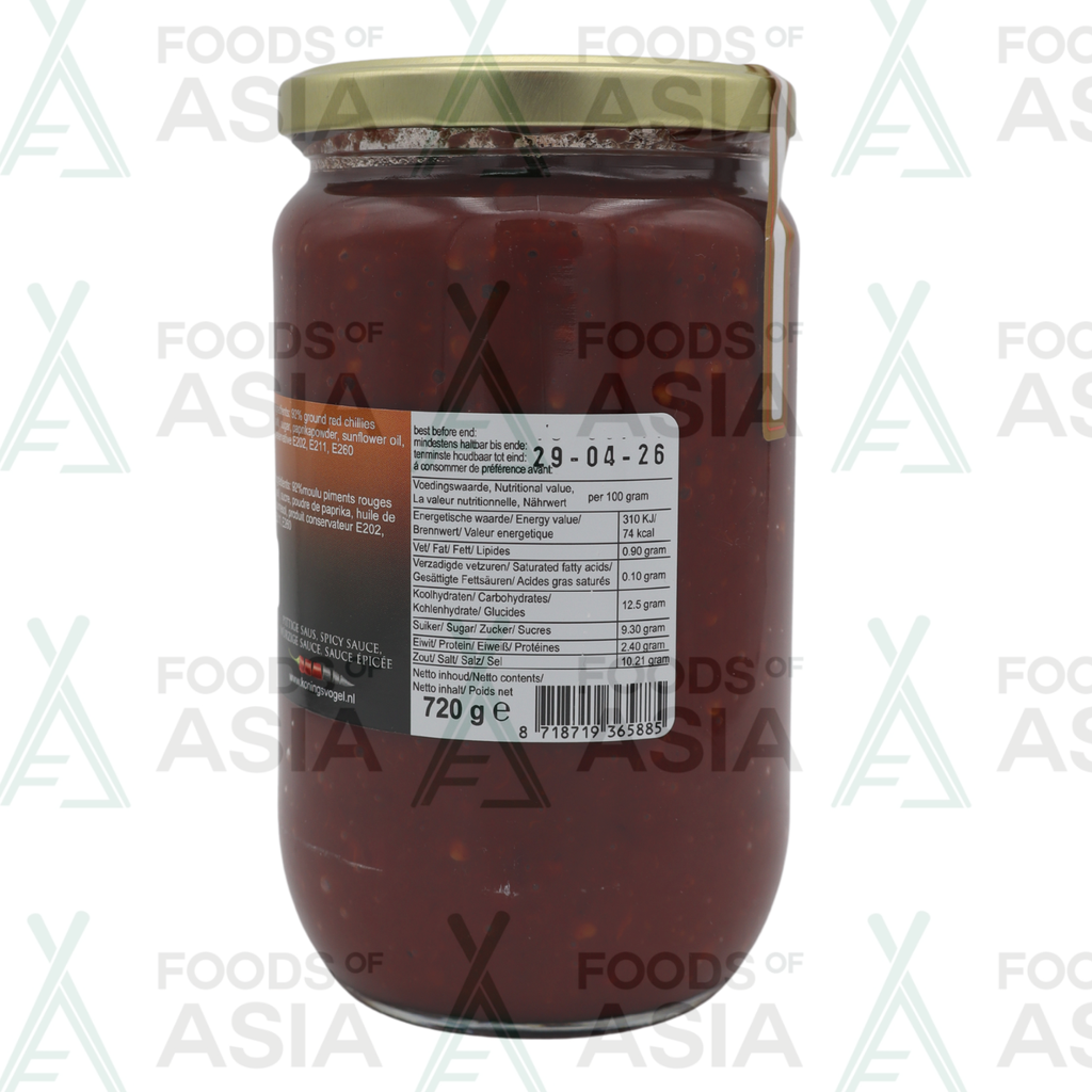 Koningsvogel Chilli Paste Oelek 720g